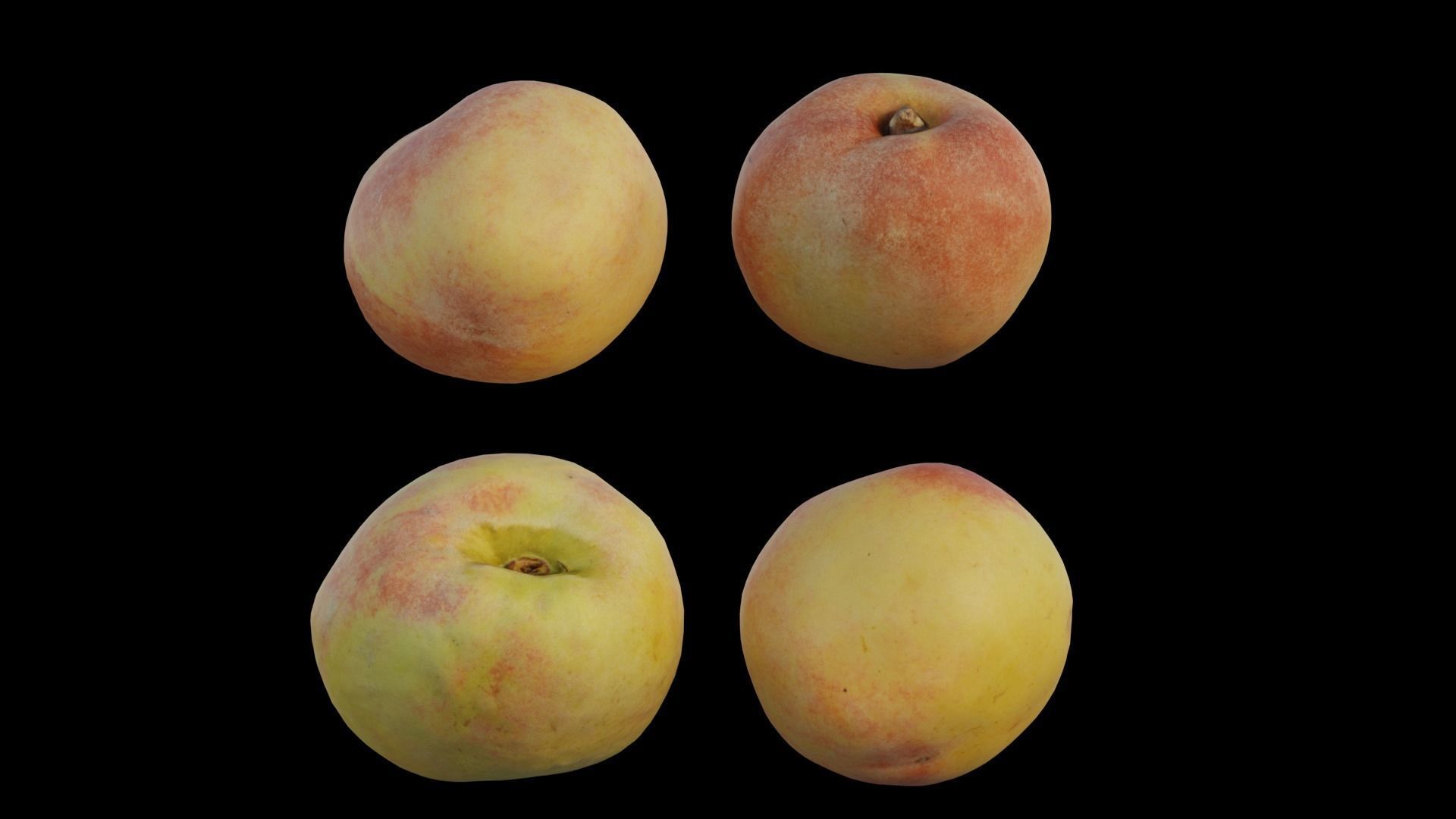 peach group of peaches 3D model_7