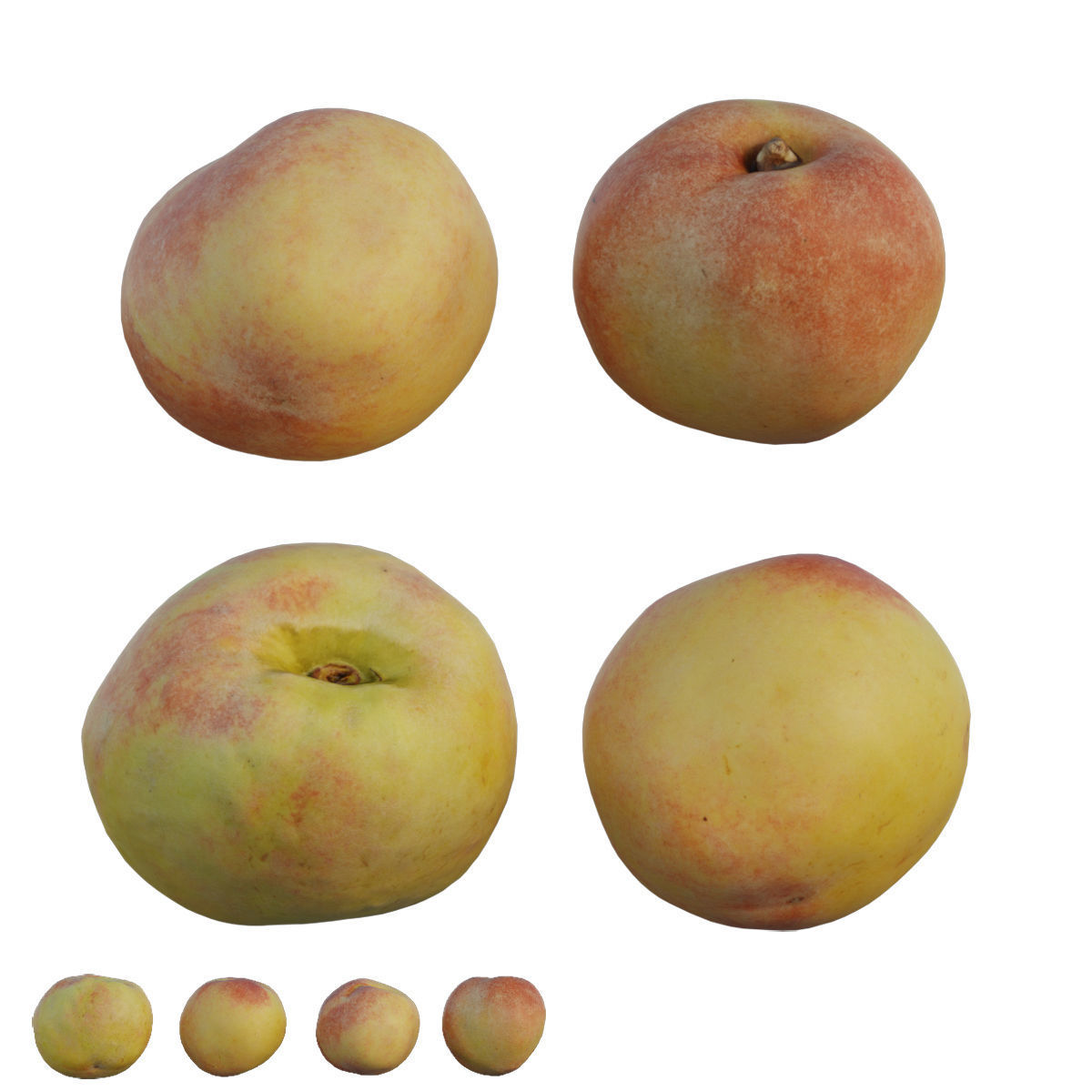 peach group of peaches 3D model_1