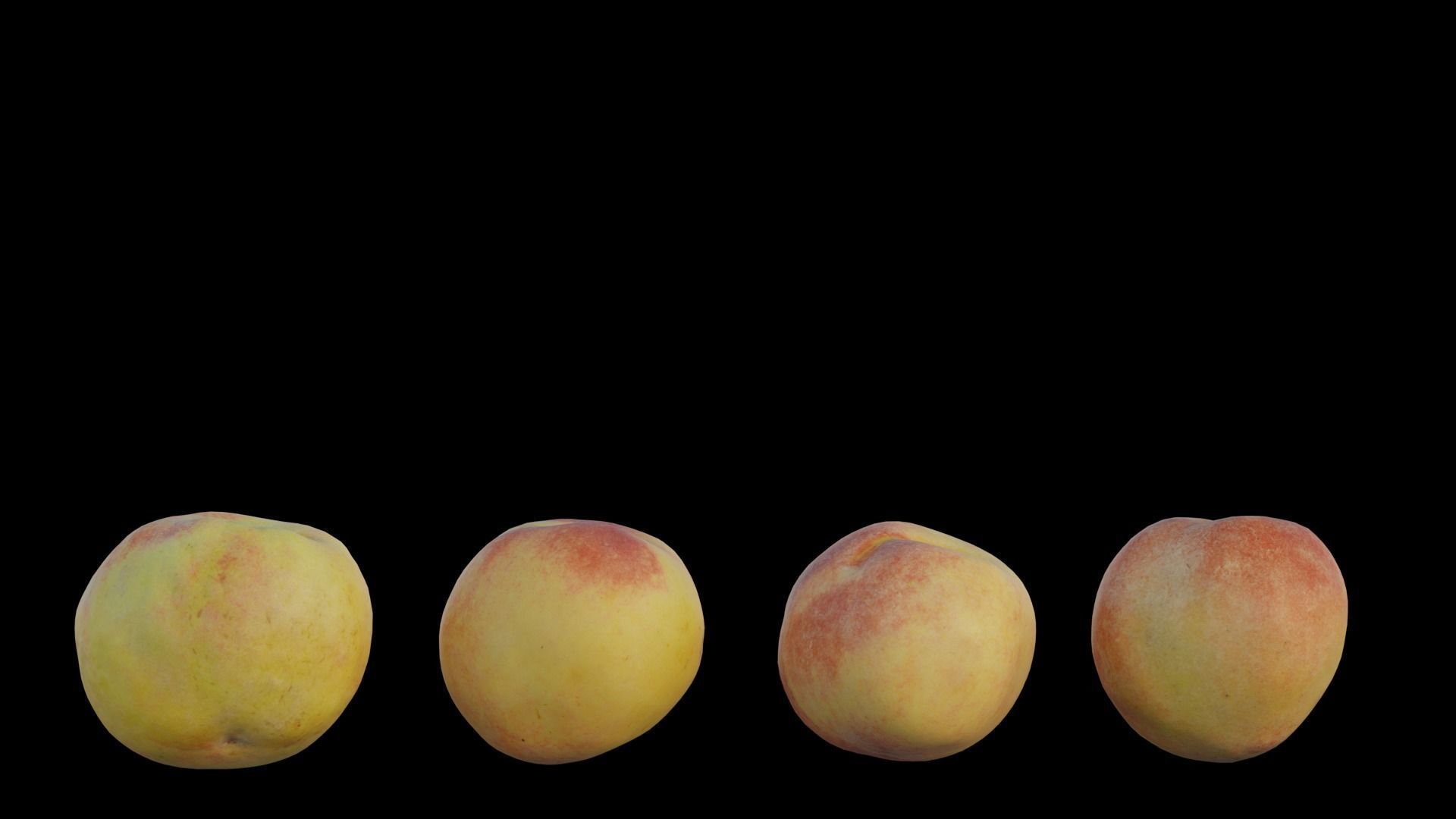 peach group of peaches 3D model_4