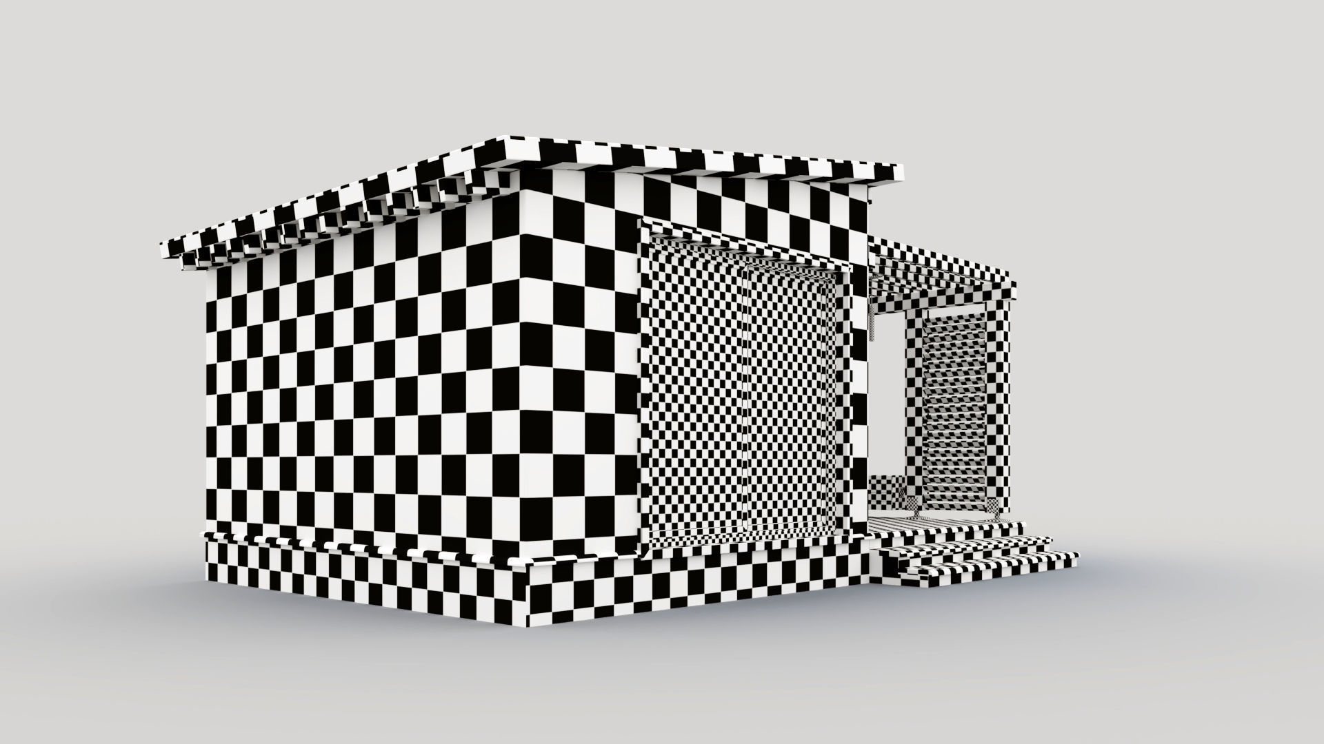 Pavilion with terrace and pergola 3D model_14