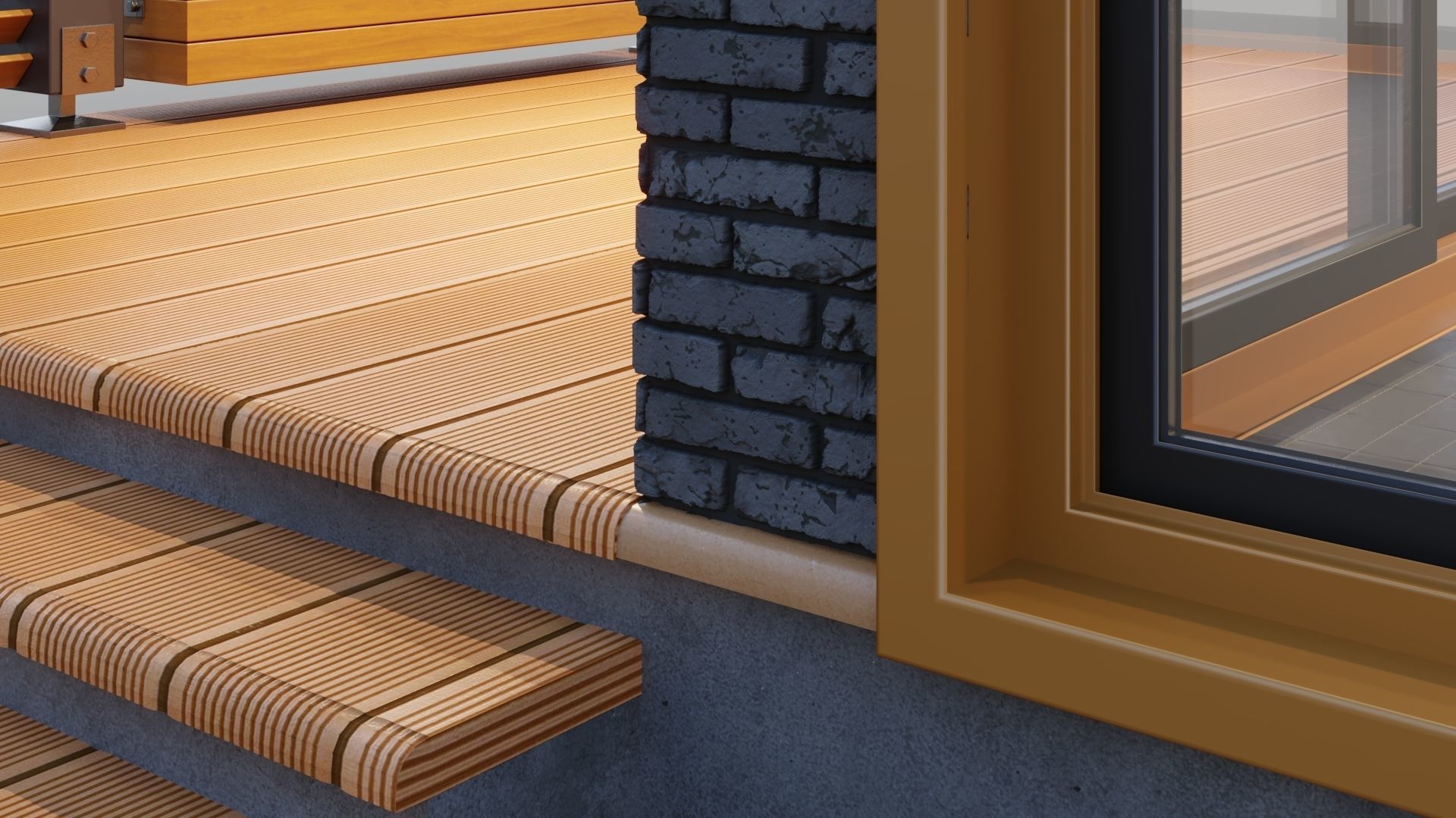 Pavilion with terrace and pergola 3D model_9