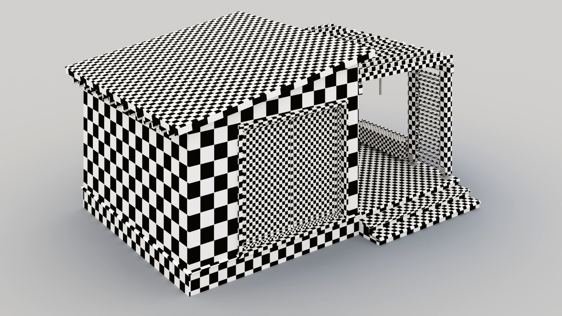 Pavilion with terrace and pergola 3D model_18