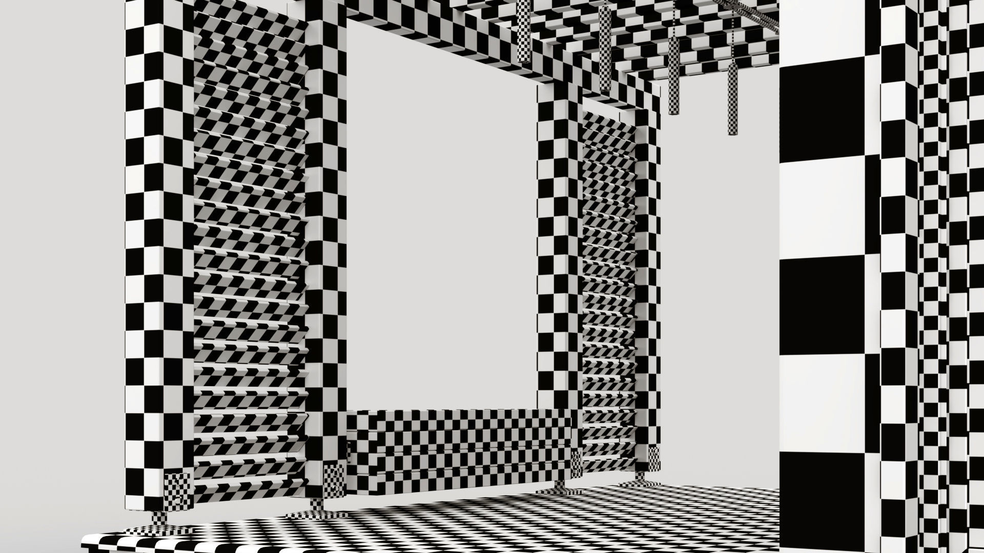 Pavilion with terrace and pergola 3D model_21