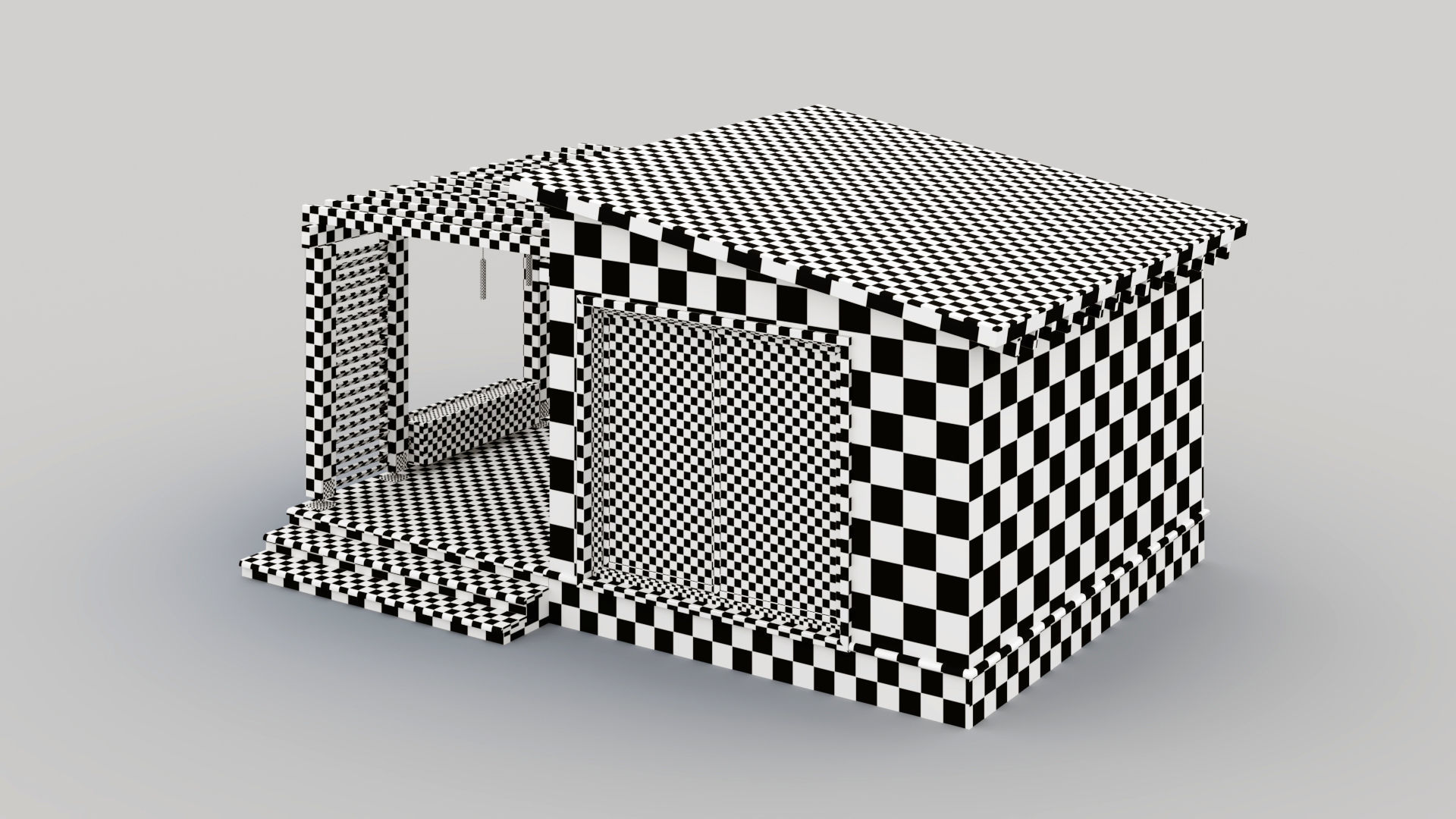 Pavilion with terrace and pergola 3D model_17