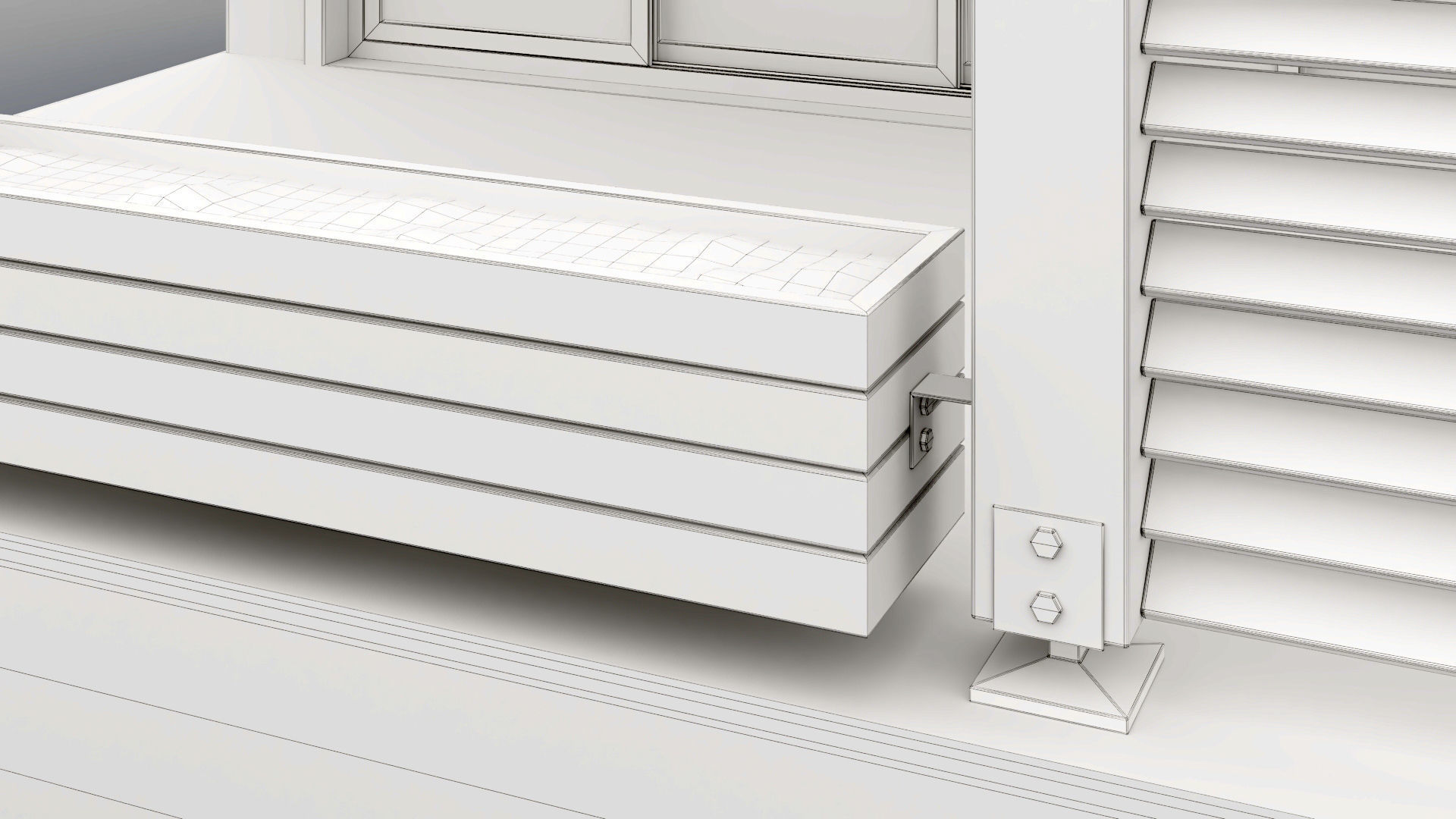 Pavilion with terrace and pergola 3D model_30