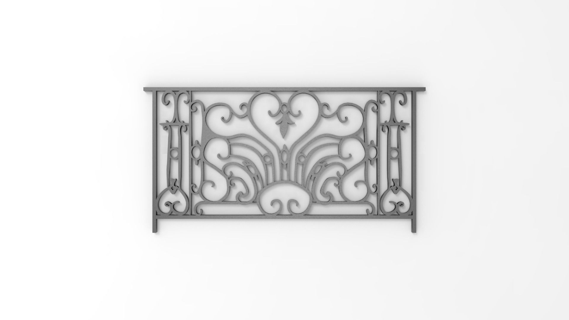 railing B ornate wrought iron 3D print model_8