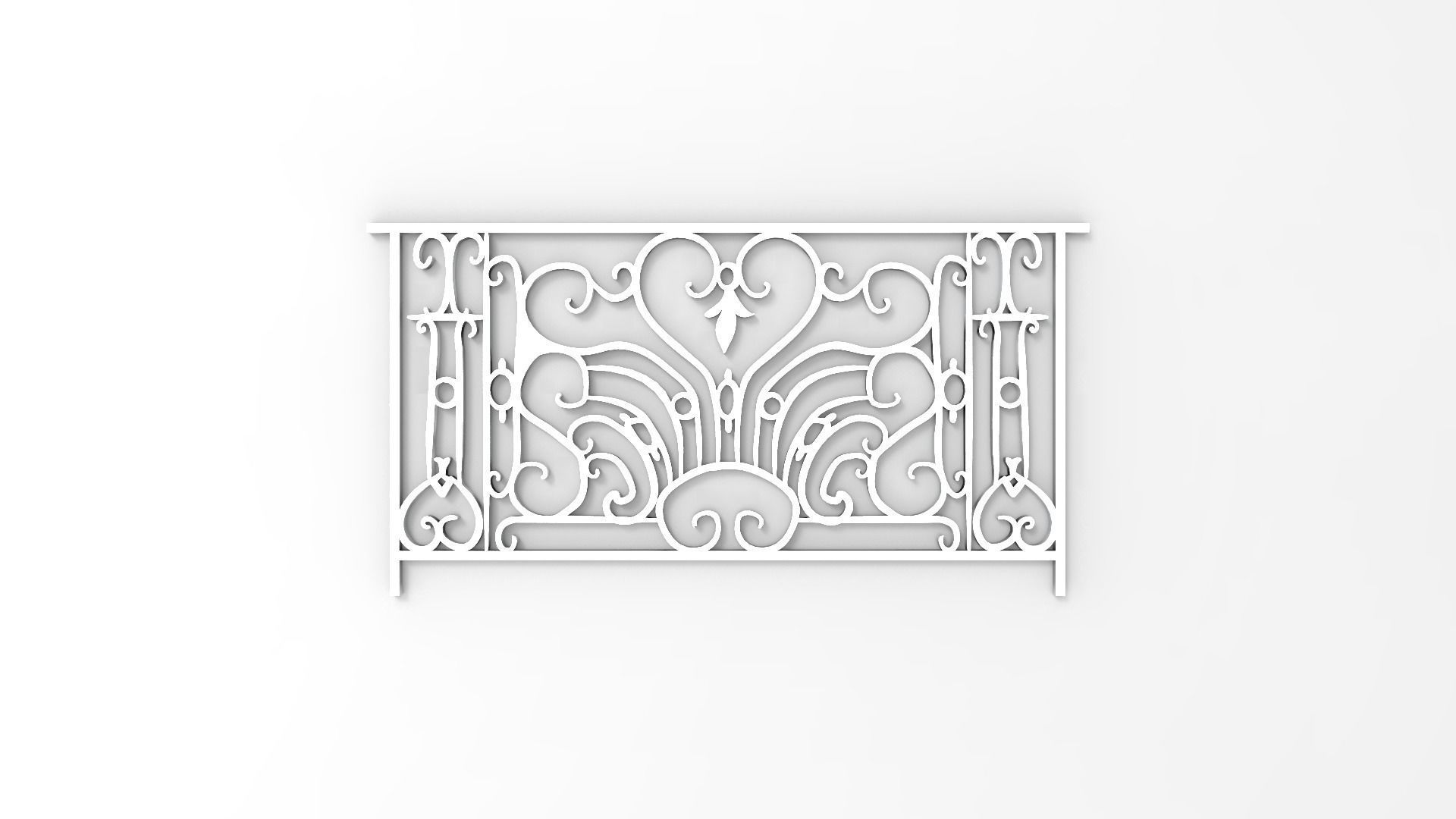 railing B ornate wrought iron 3D print model_7