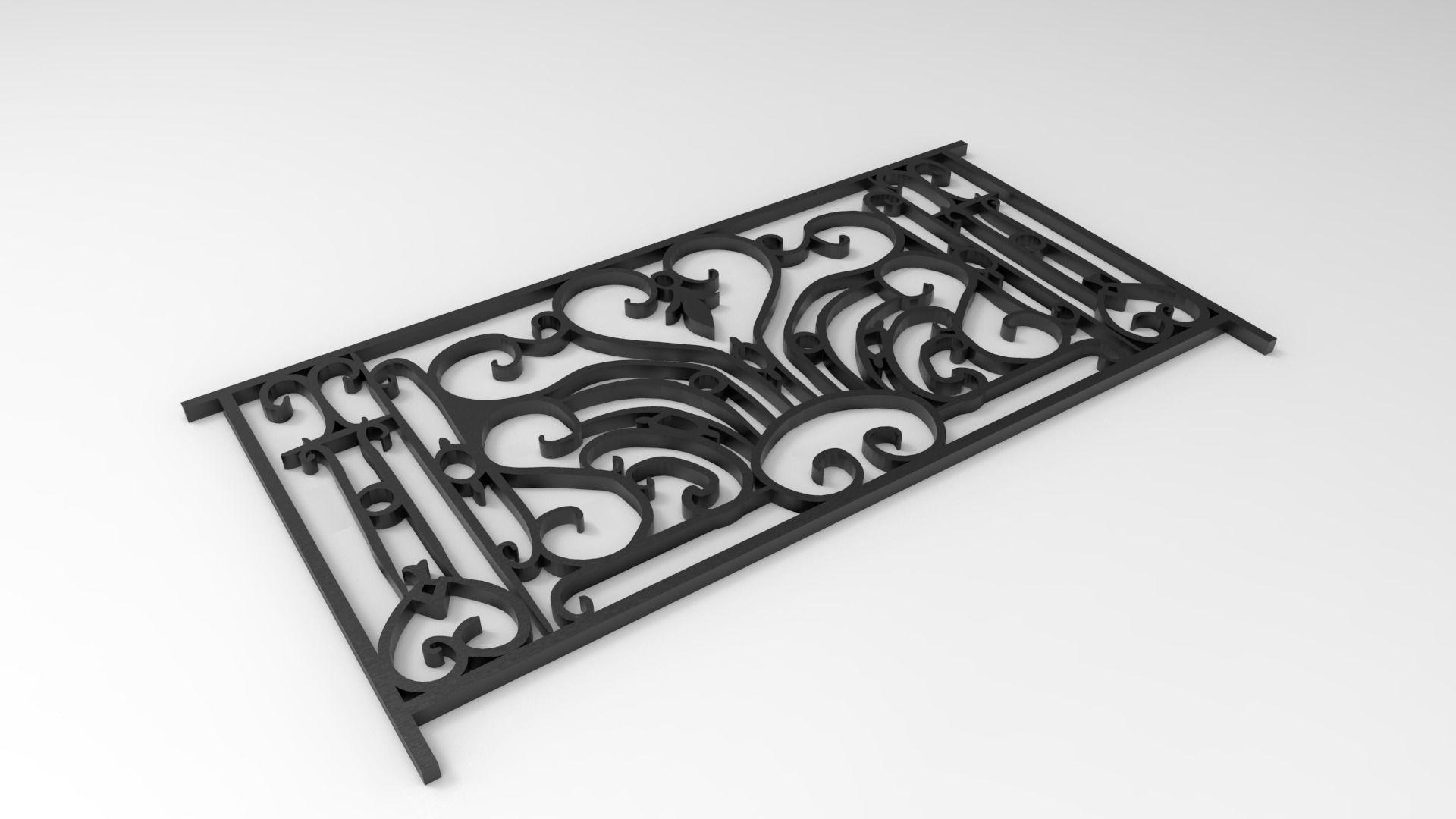 railing B ornate wrought iron 3D print model_5