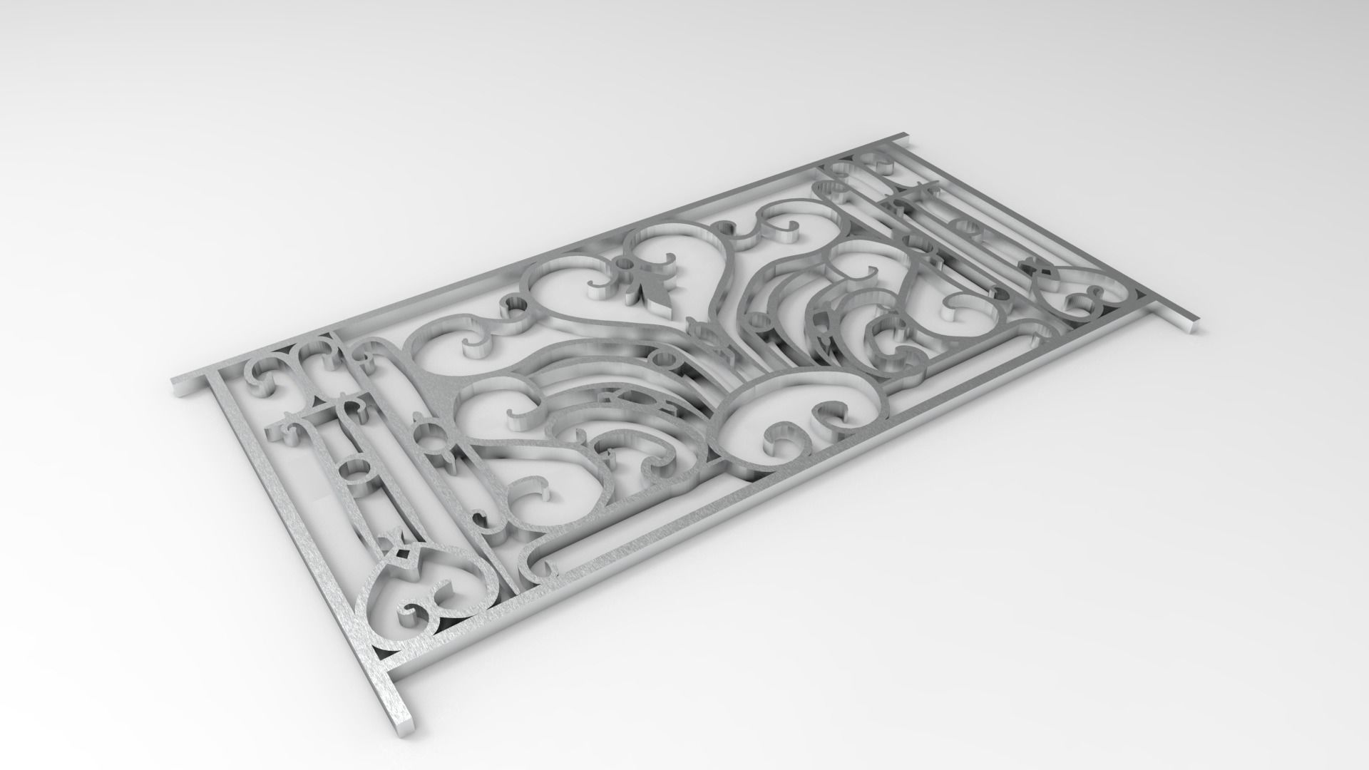 railing B ornate wrought iron 3D print model_6