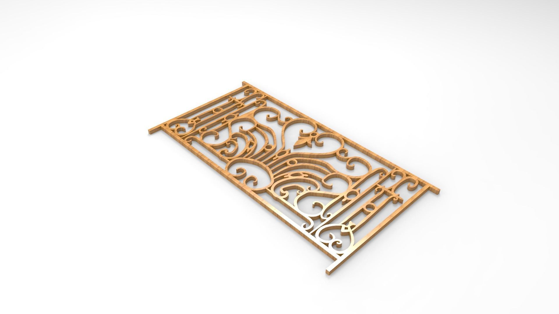 railing B ornate wrought iron 3D print model_9