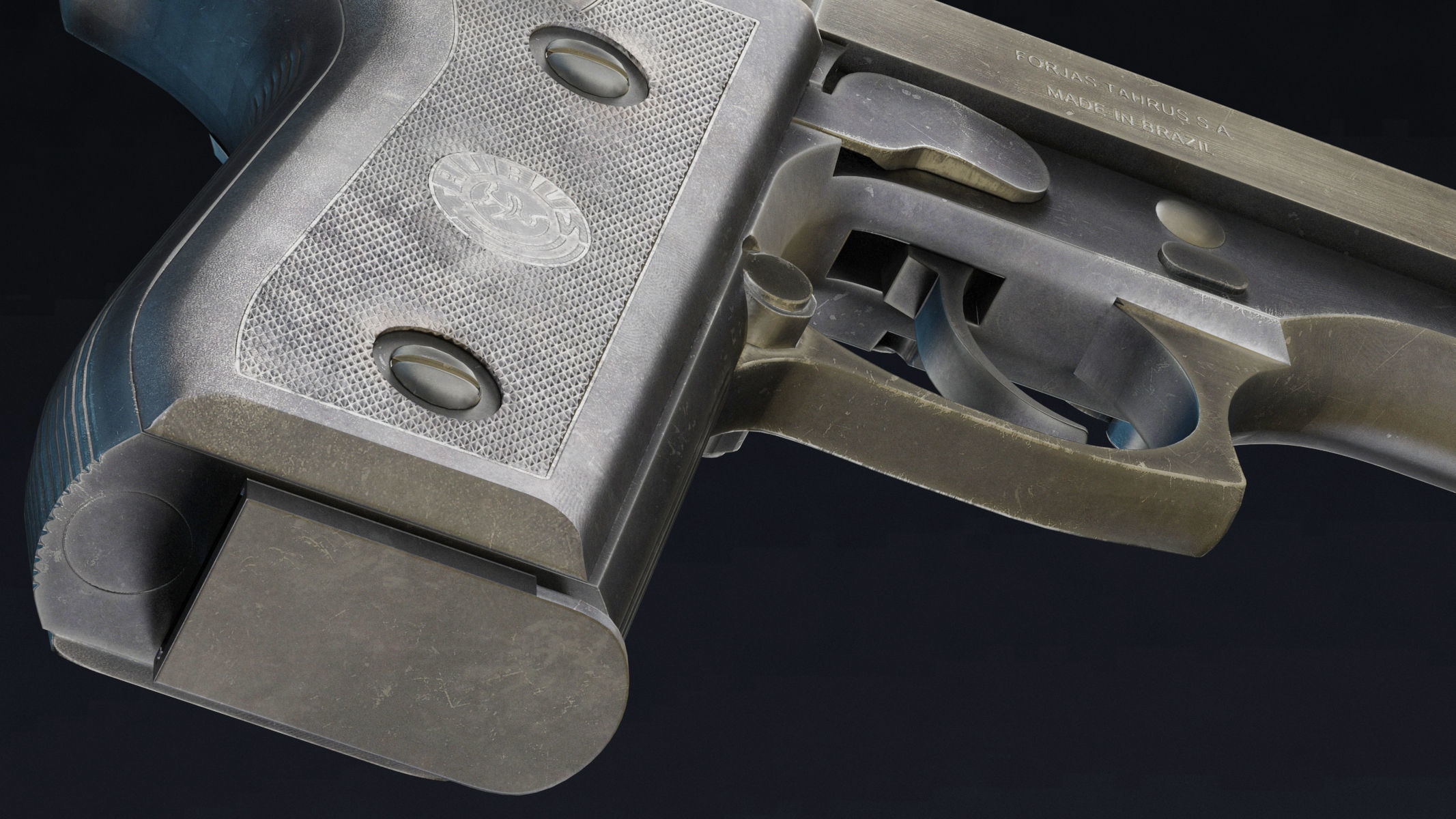 Taurus PT92 Low Poly Realistic V2 Low-poly 3D model_11