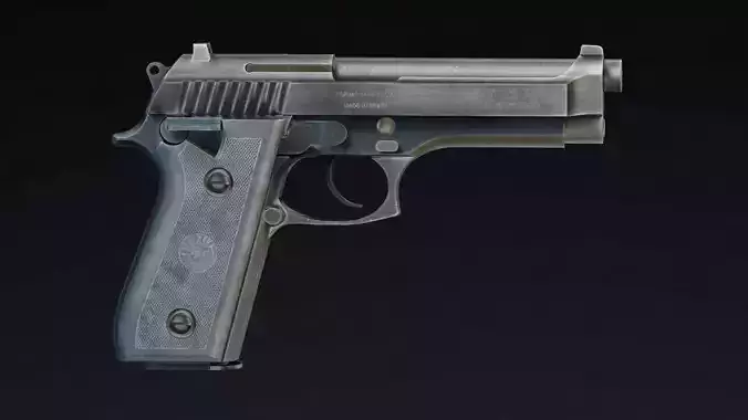 Taurus PT92 Low Poly Realistic V2 Low-poly 3D model
