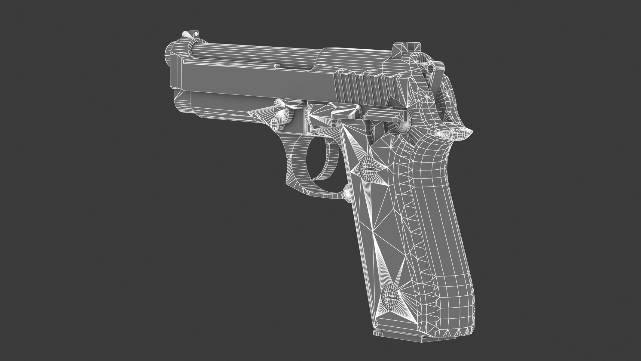 Taurus PT92 Low Poly Realistic V2 Low-poly 3D model_16