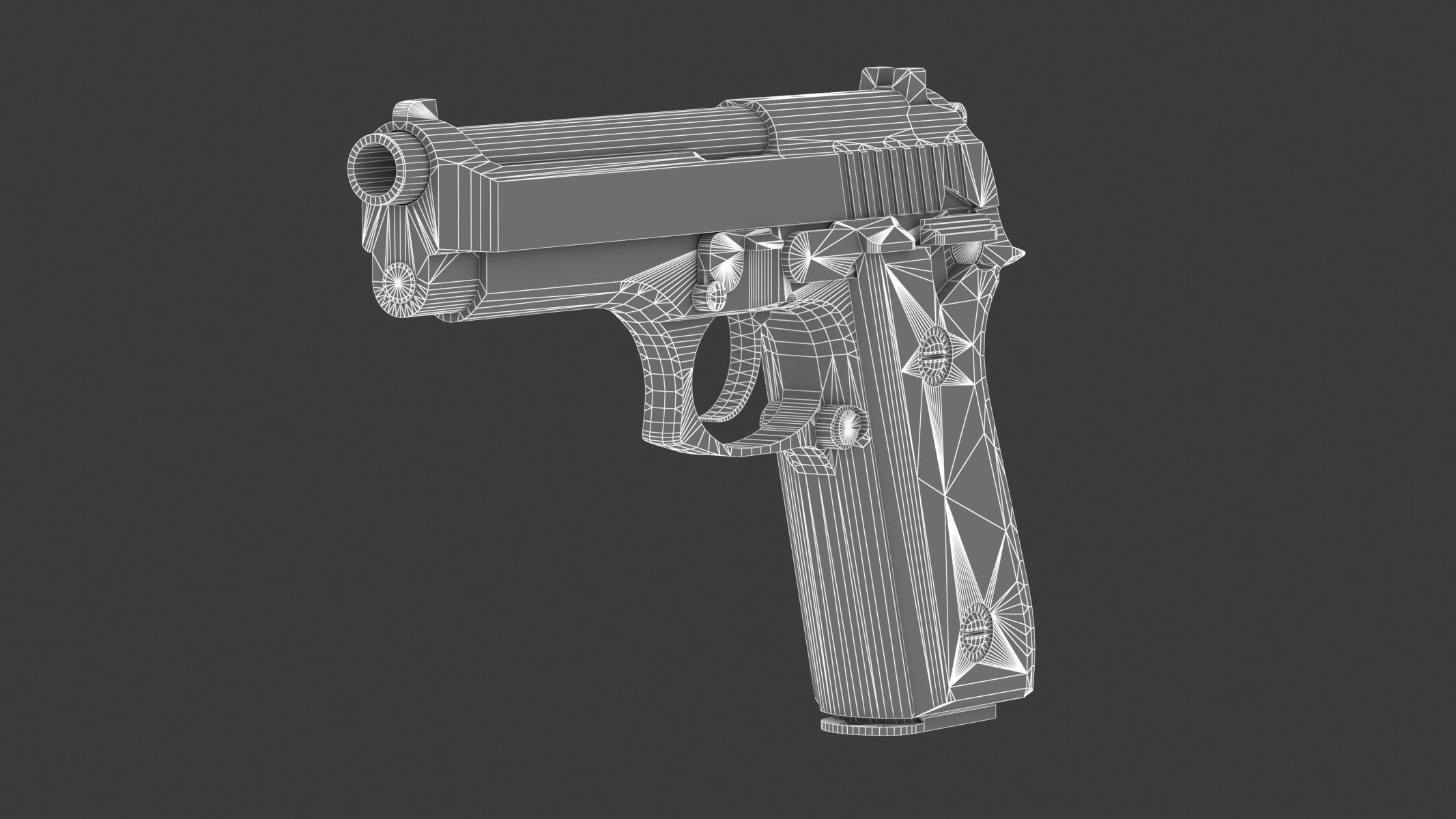 Taurus PT92 Low Poly Realistic V2 Low-poly 3D model_18