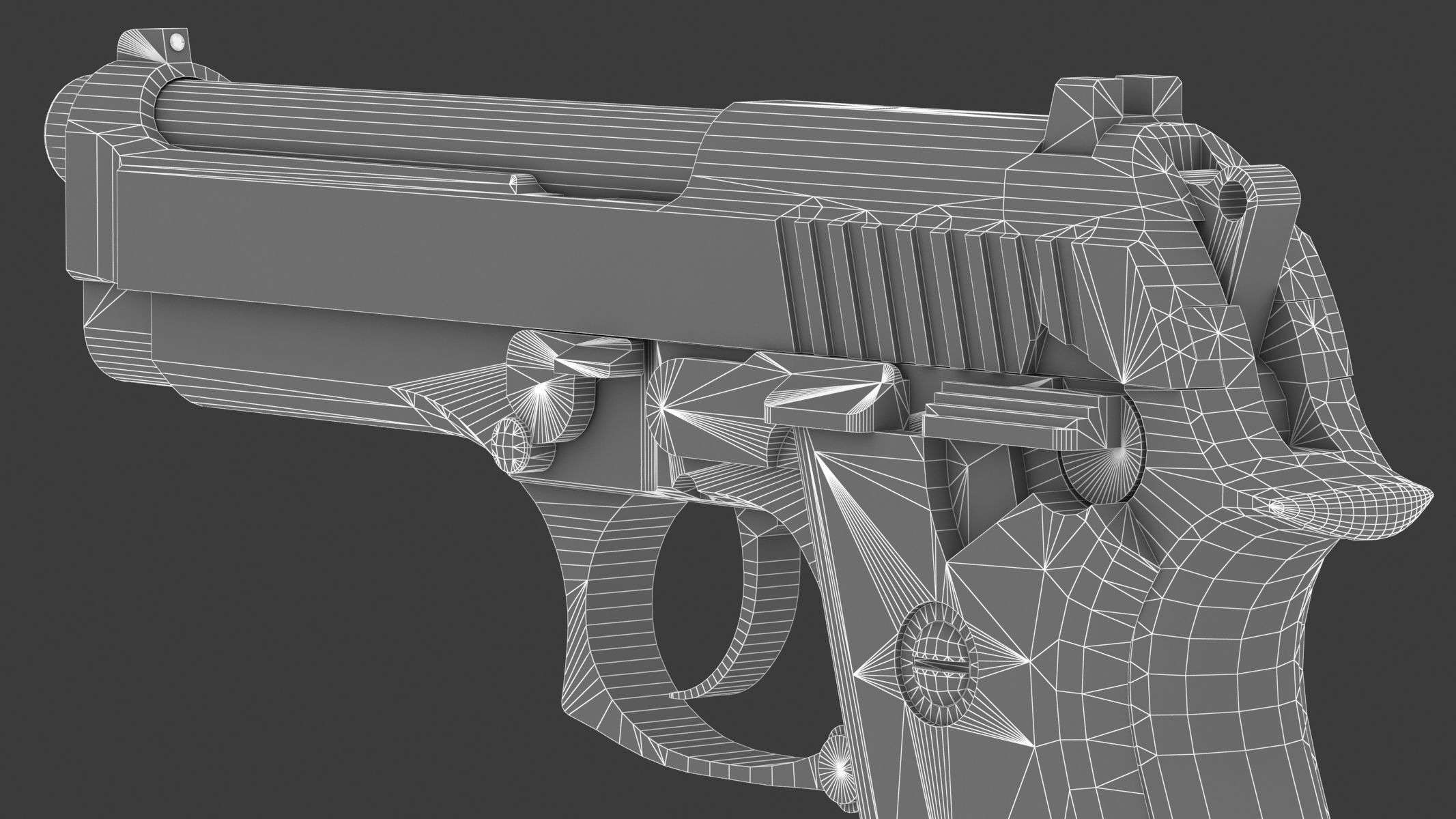 Taurus PT92 Low Poly Realistic V2 Low-poly 3D model_21