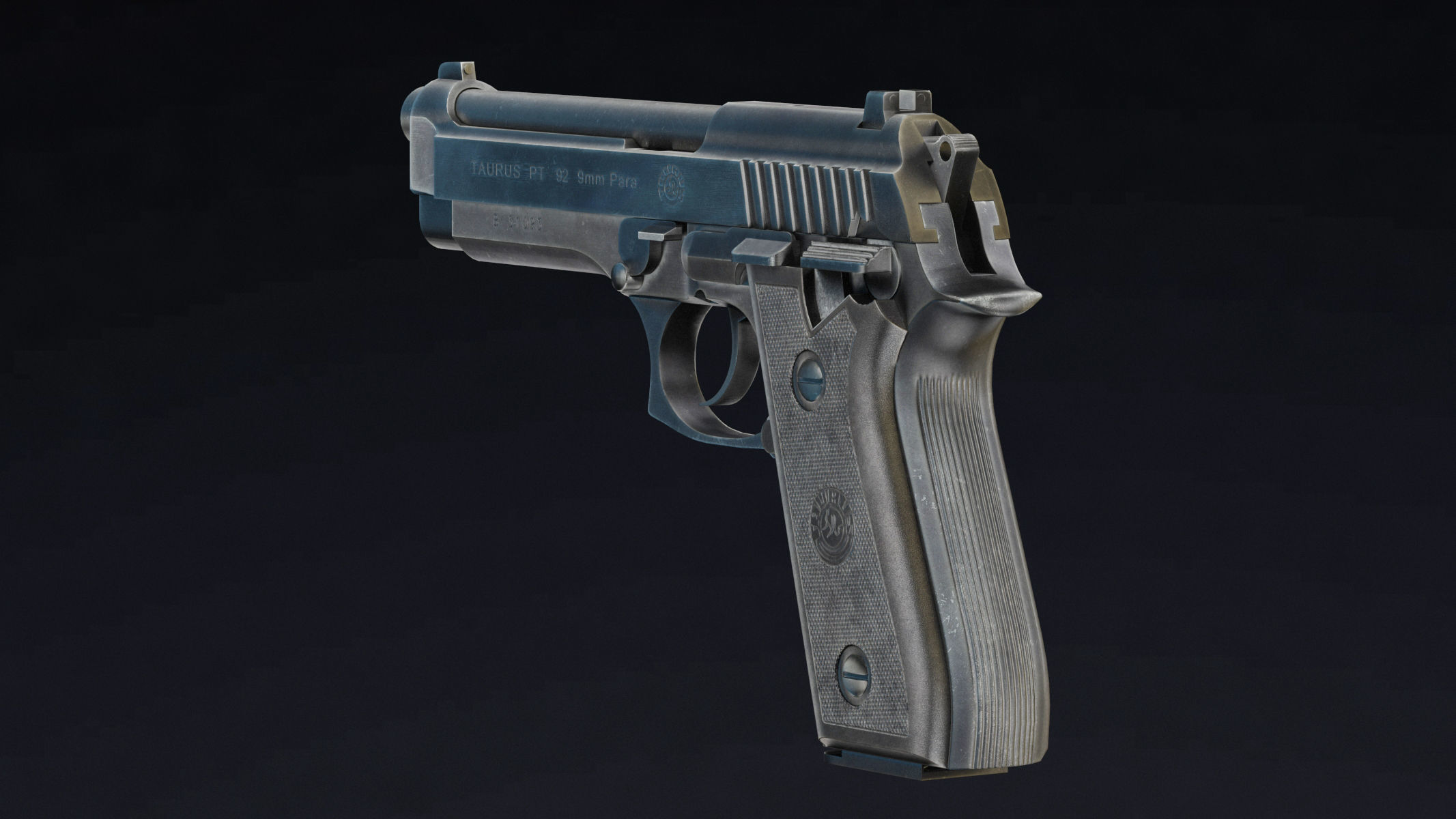 Taurus PT92 Low Poly Realistic V2 Low-poly 3D model_1