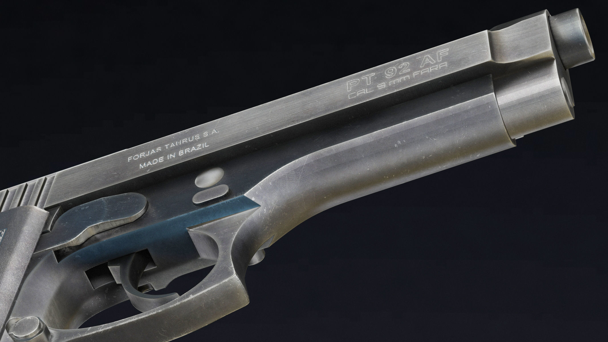 Taurus PT92 Low Poly Realistic V2 Low-poly 3D model_12