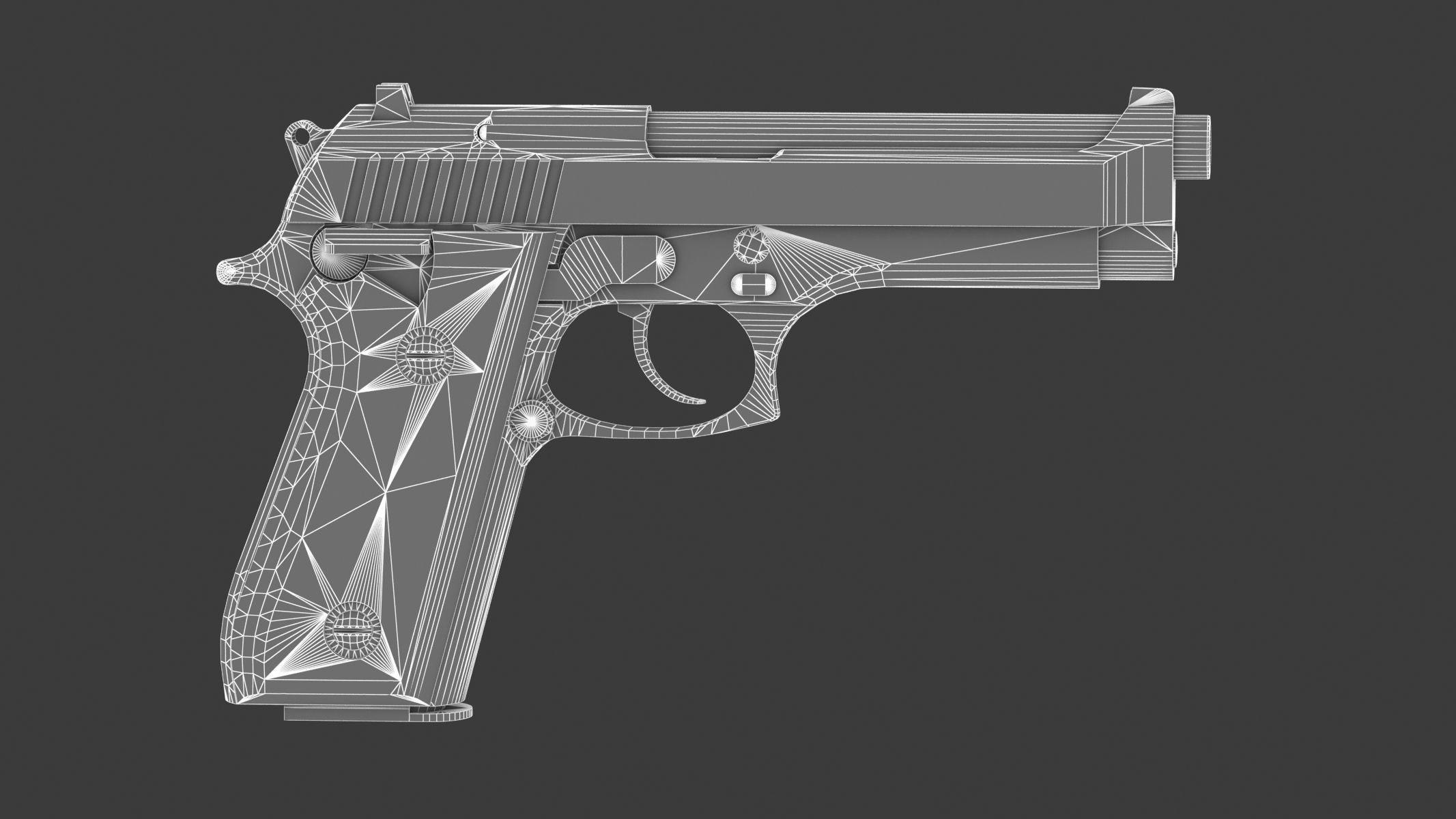 Taurus PT92 Low Poly Realistic V2 Low-poly 3D model_15