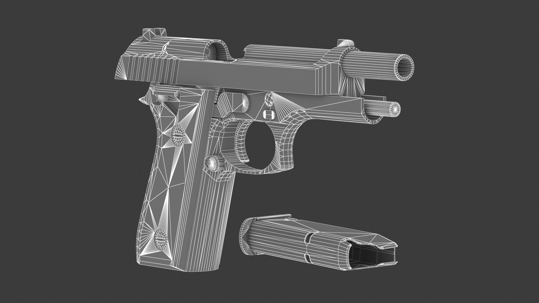 Taurus PT92 Low Poly Realistic V2 Low-poly 3D model_19