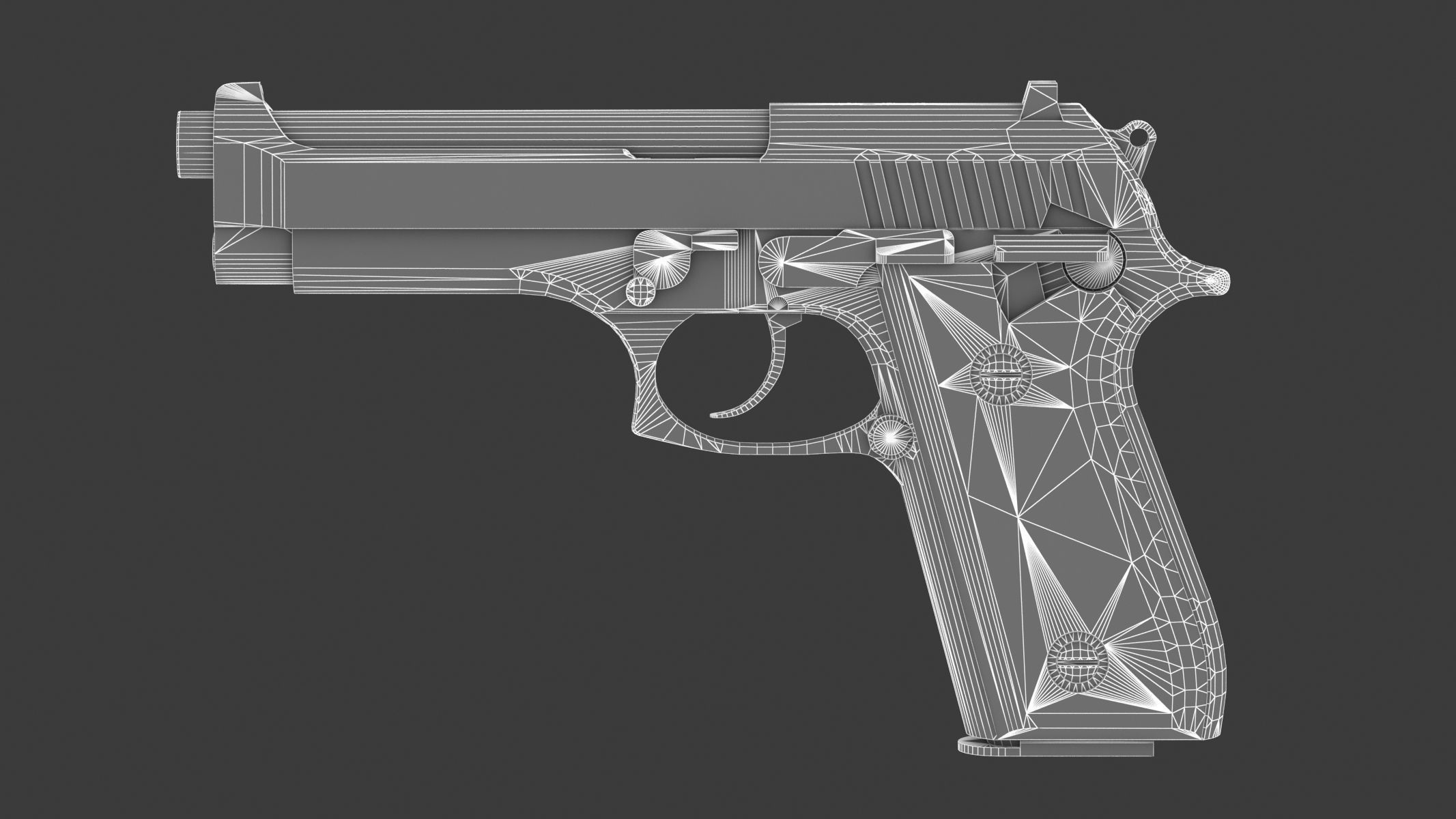 Taurus PT92 Low Poly Realistic V2 Low-poly 3D model_17