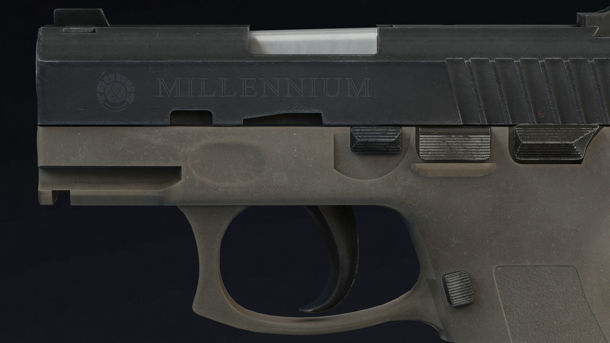 Taurus PT145 Low Poly Realistic V2 Low-poly 3D model_7