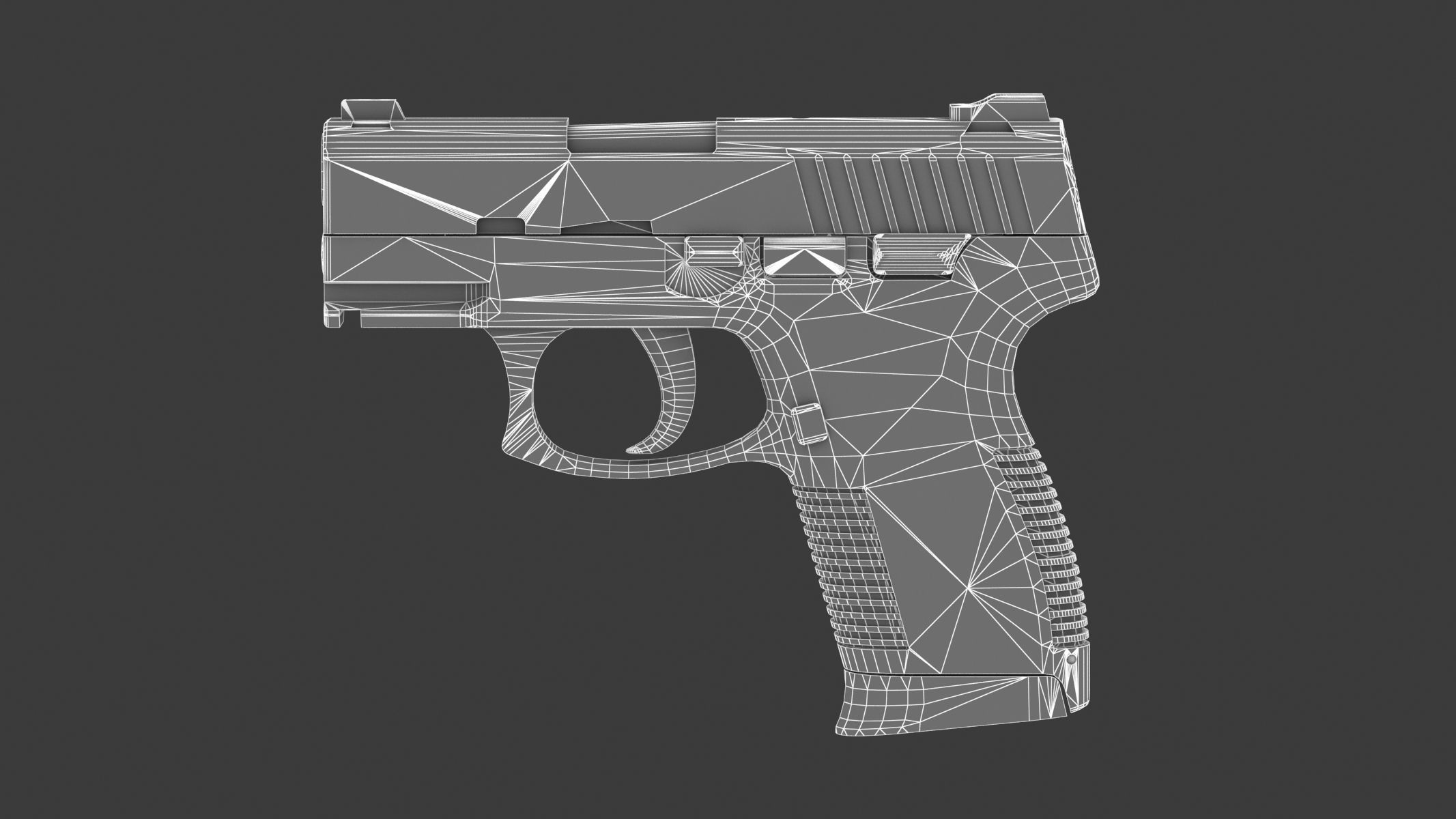 Taurus PT145 Low Poly Realistic V2 Low-poly 3D model_17