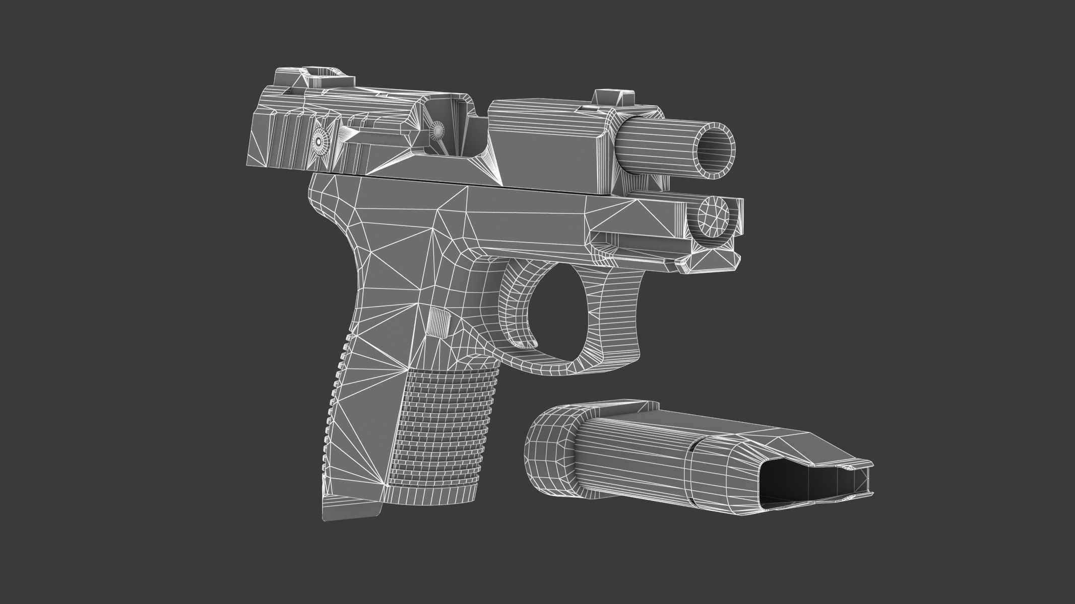 Taurus PT145 Low Poly Realistic V2 Low-poly 3D model_19