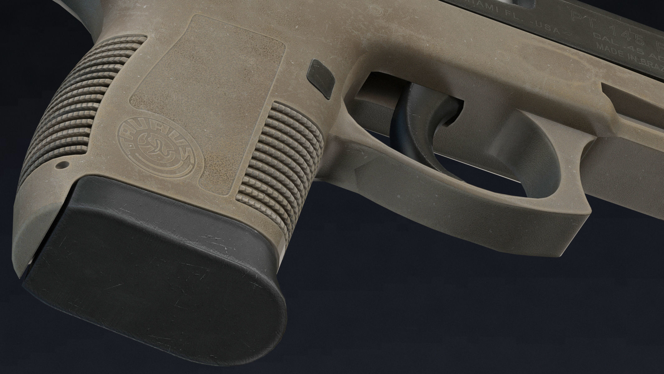 Taurus PT145 Low Poly Realistic V2 Low-poly 3D model_11