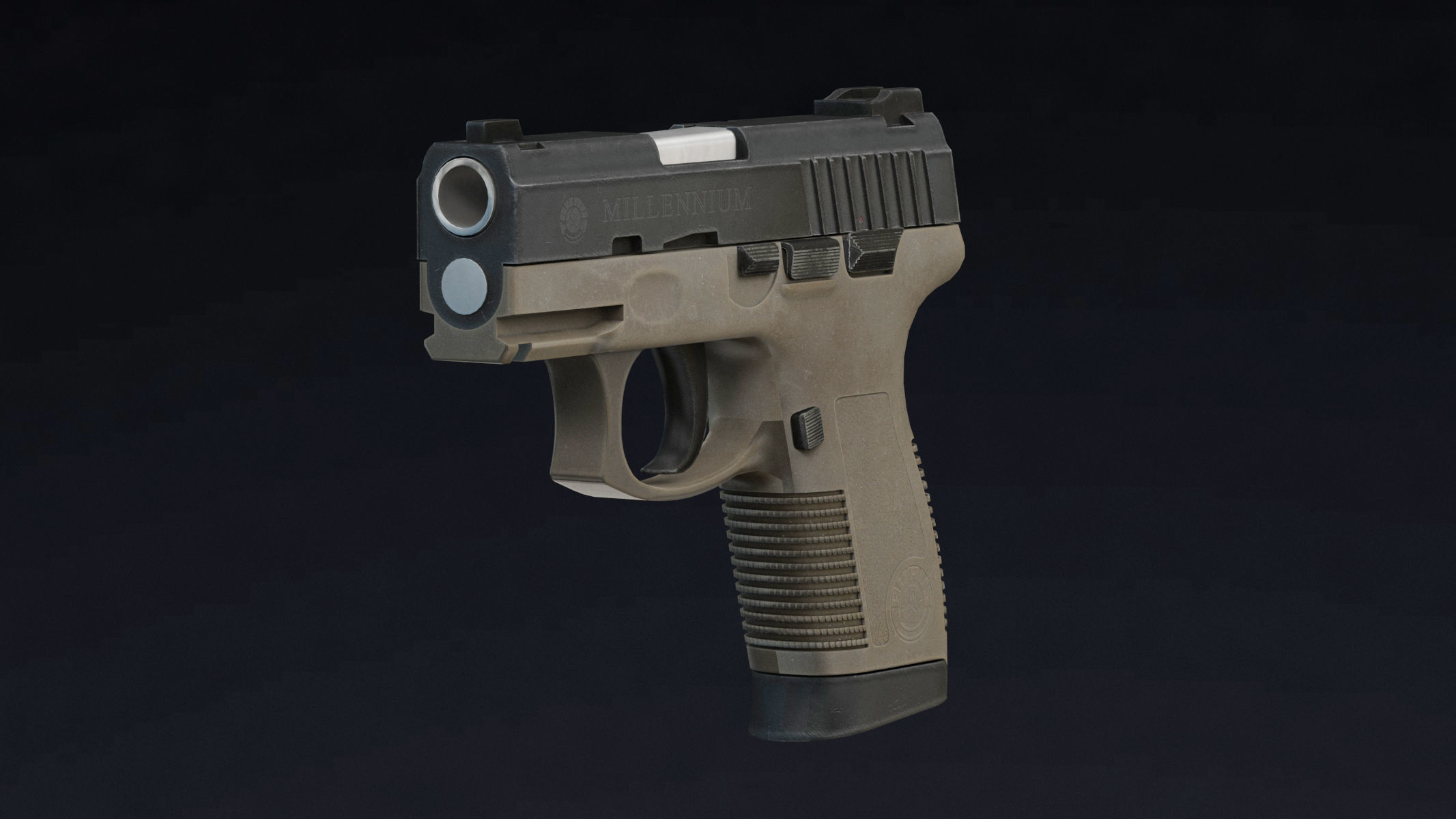 Taurus PT145 Low Poly Realistic V2 Low-poly 3D model_3