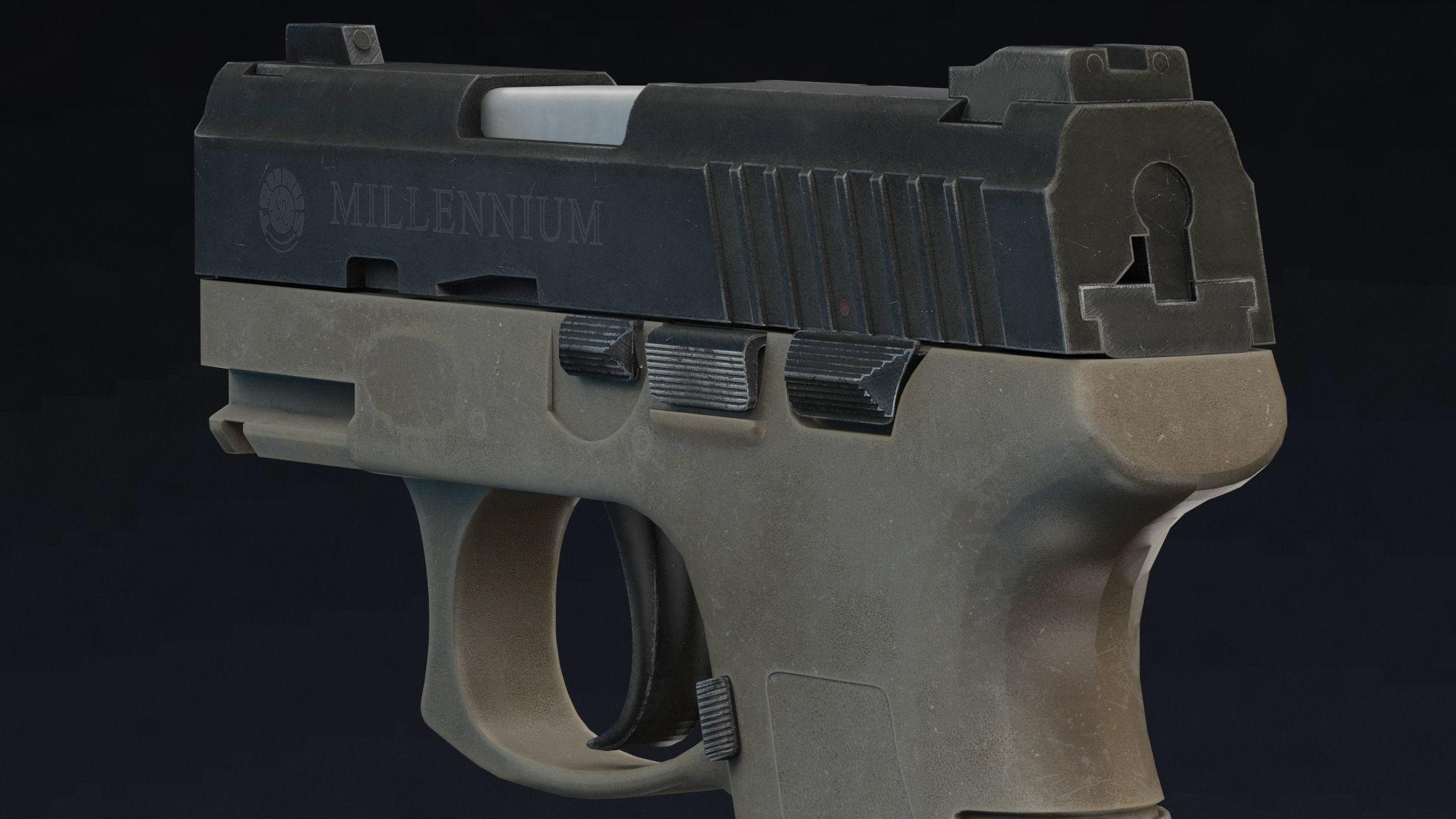 Taurus PT145 Low Poly Realistic V2 Low-poly 3D model_6