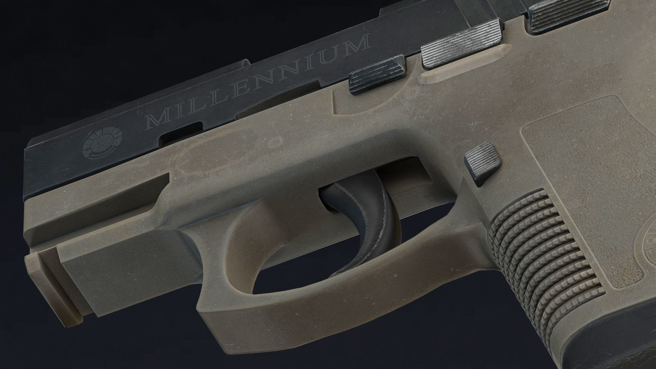Taurus PT145 Low Poly Realistic V2 Low-poly 3D model_10