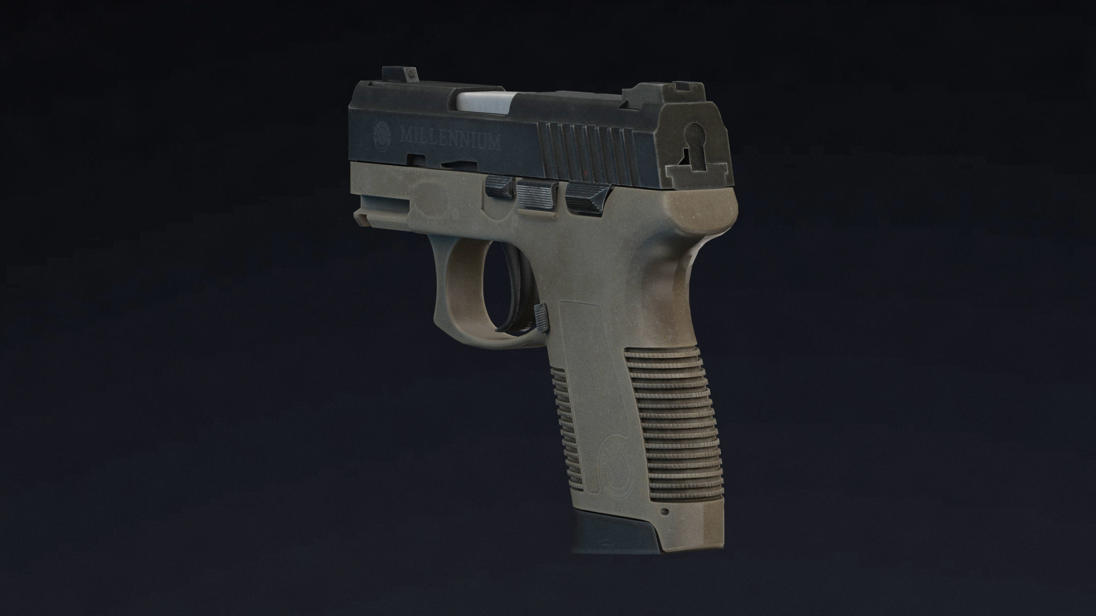 Taurus PT145 Low Poly Realistic V2 Low-poly 3D model_1