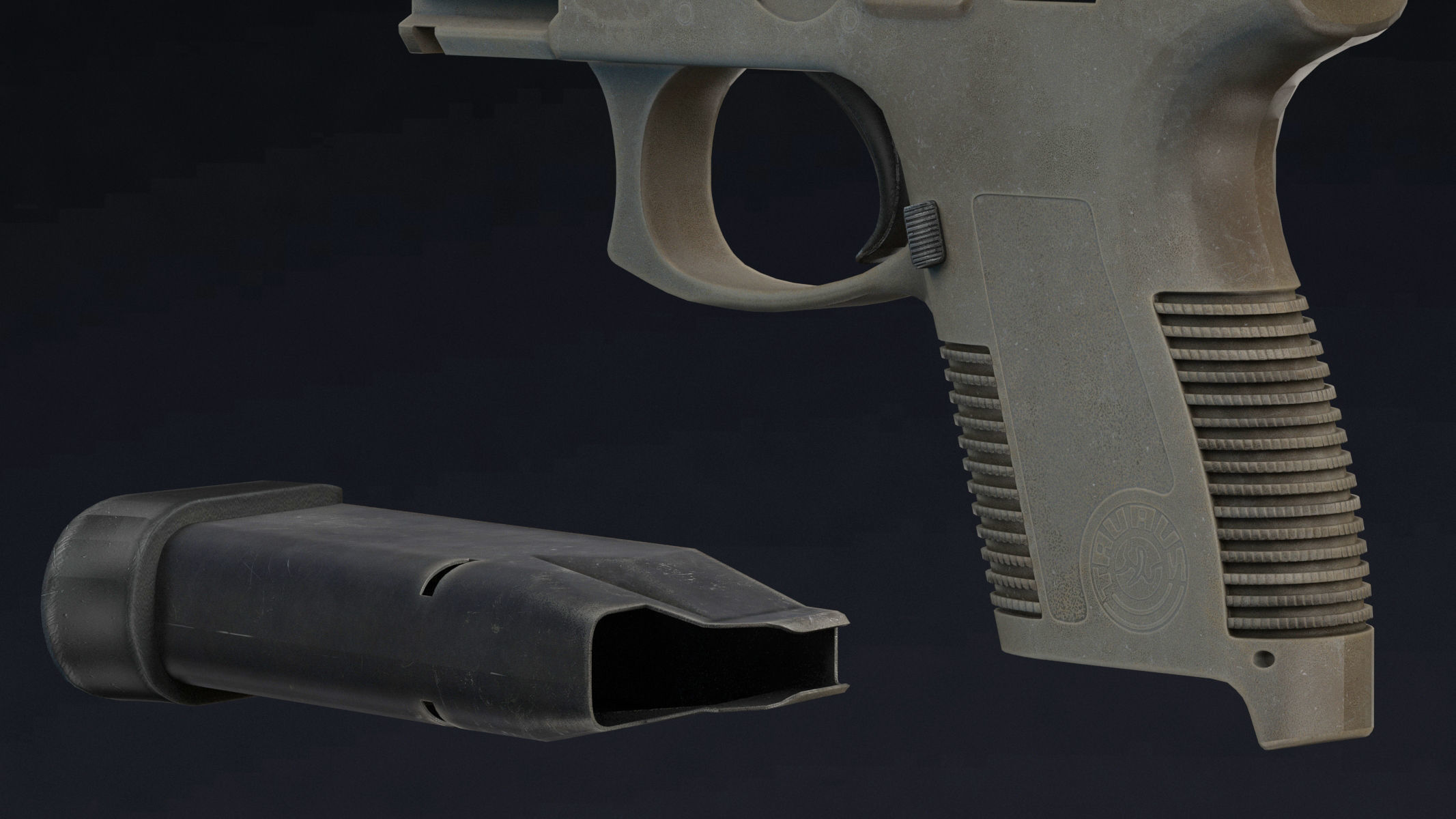 Taurus PT145 Low Poly Realistic V2 Low-poly 3D model_14