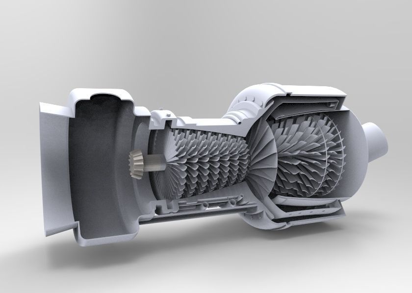 Turbo shaft Helicopter engine 3D model 3D printable | CGTrader