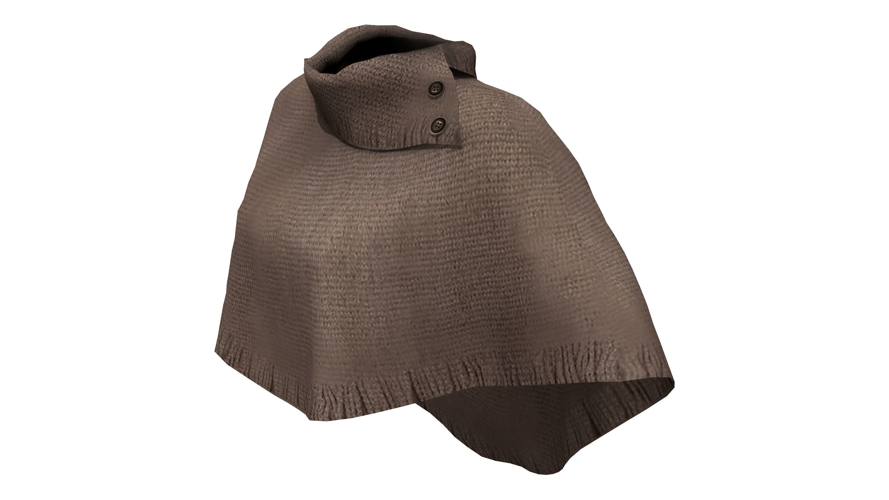 Ladies Poncho V1 Low-poly 3D model_2