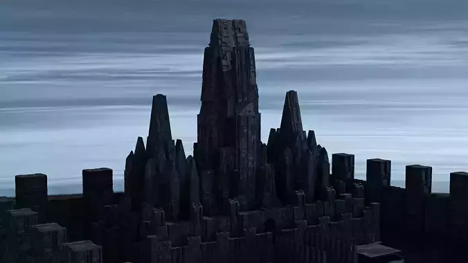 Fantasy enviroment kitbash 3D model