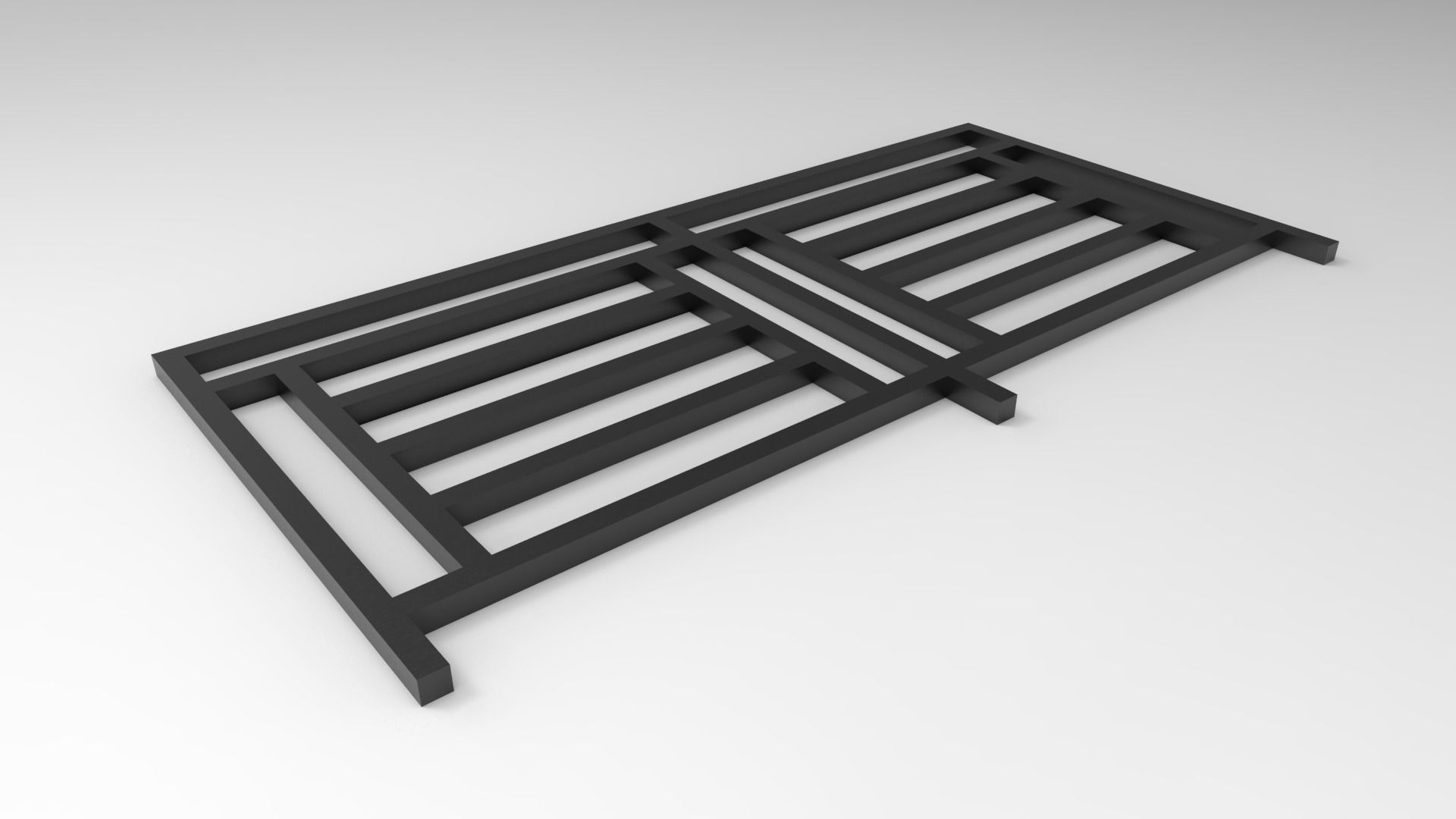 railing c metal bed frame 3D print model_5
