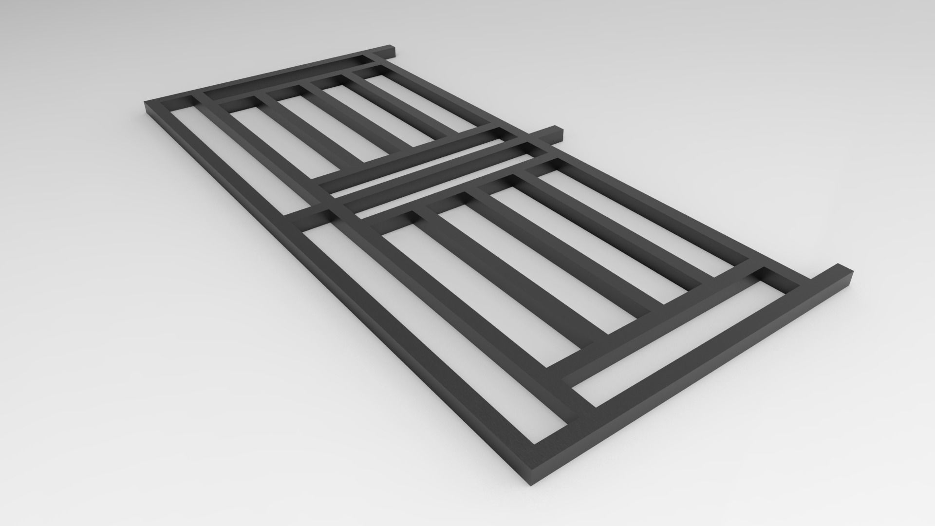 railing c metal bed frame 3D print model_6