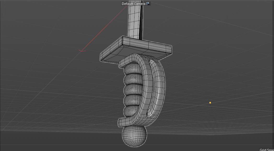 medieval curved sword pirates 3D model_2