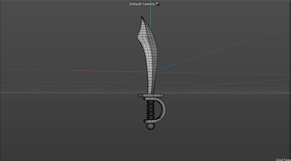 medieval curved sword pirates 3D model_3