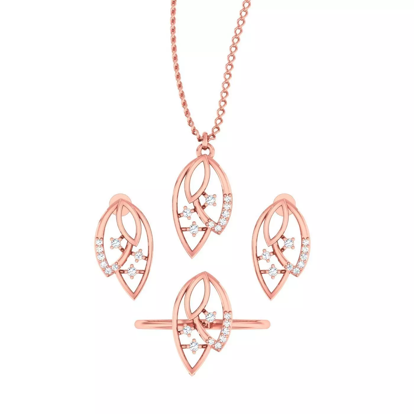 Ring Earrings Pendant Combo 3D print model