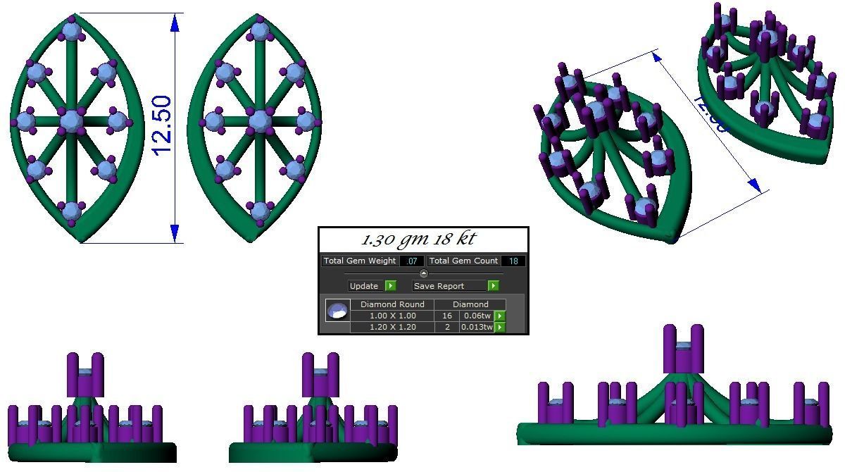 Ring Earrings Pendant Combo 3D print model_16