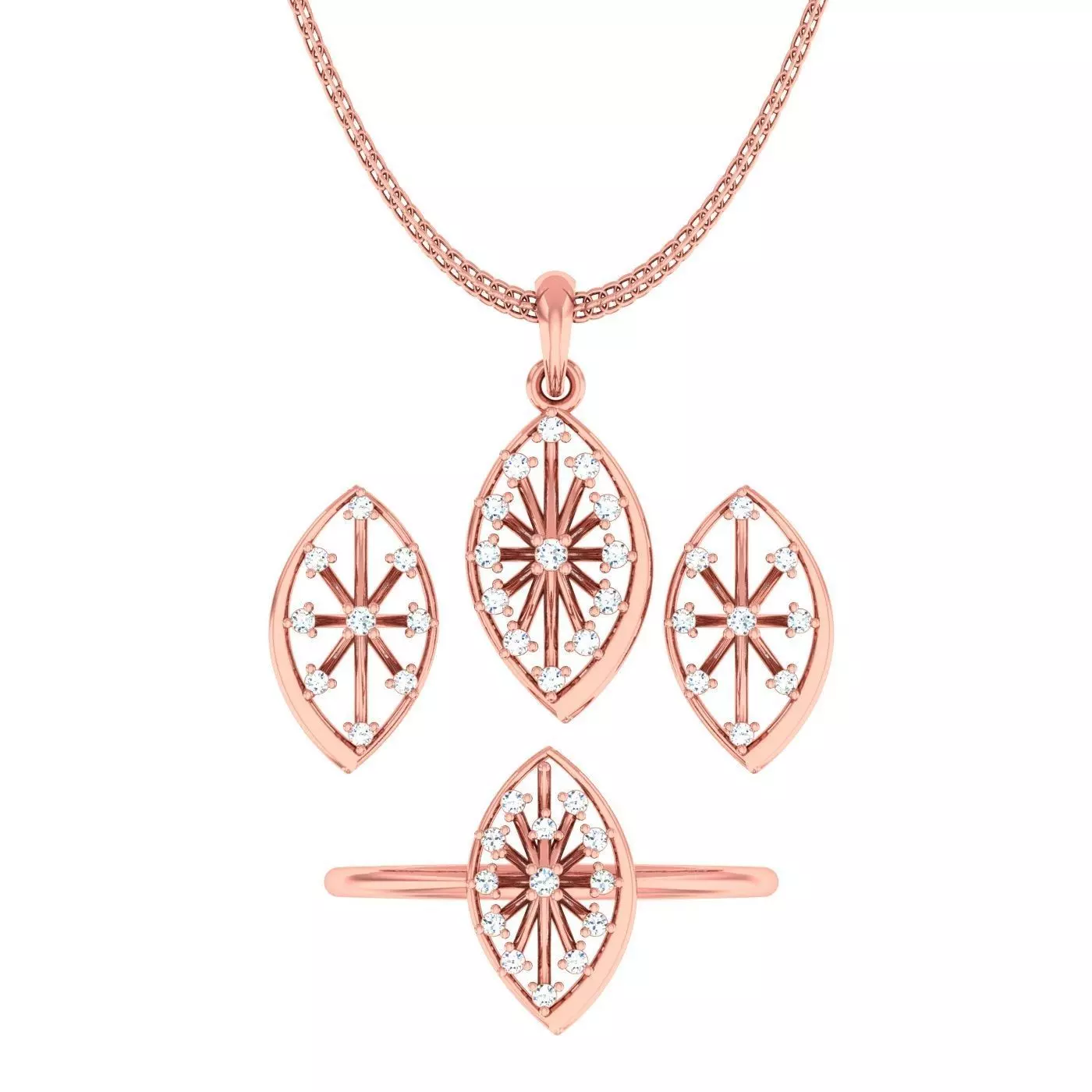 Ring Earrings Pendant Combo 3D print model_0