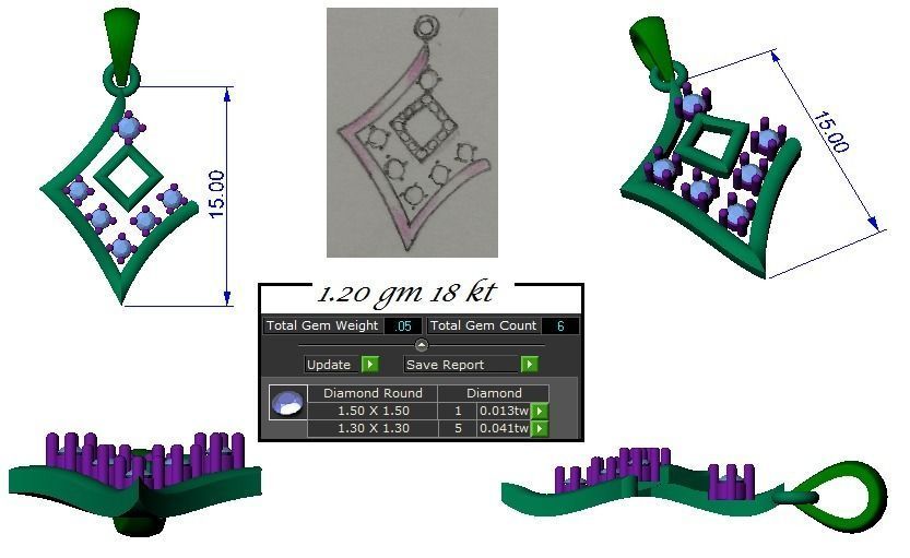 Ring Earrings Pendant Combo 3D print model_13