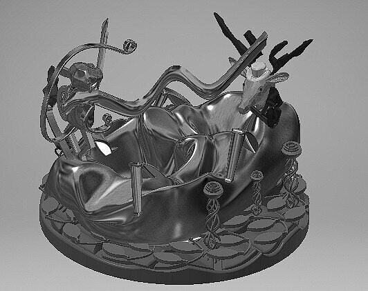 Deer and Monkey Asian Ashtray Decoration STL FILE for Print 3d 3D print model