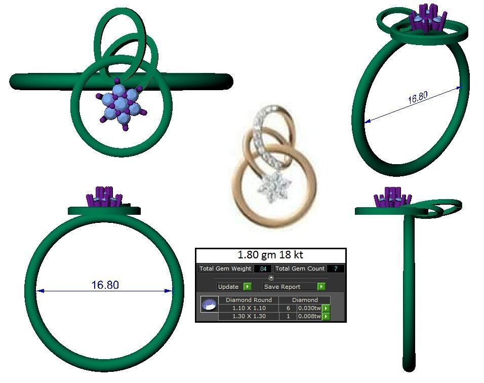 Ring Earrings Pendant Combo 3D print model_18