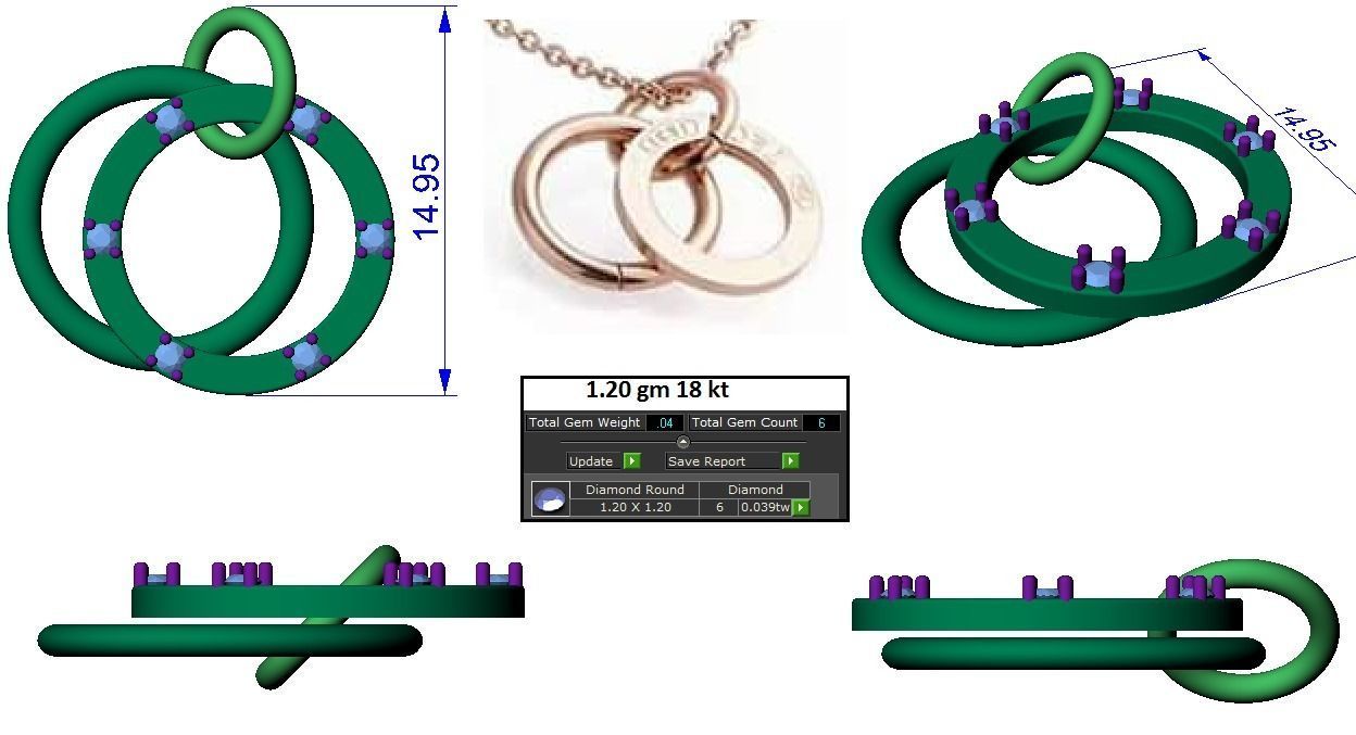 Ring Earrings Pendant Combo 3D print model_17