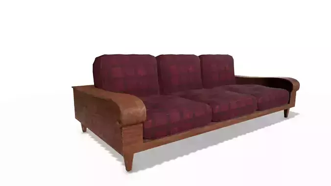low poly sofa plaid
