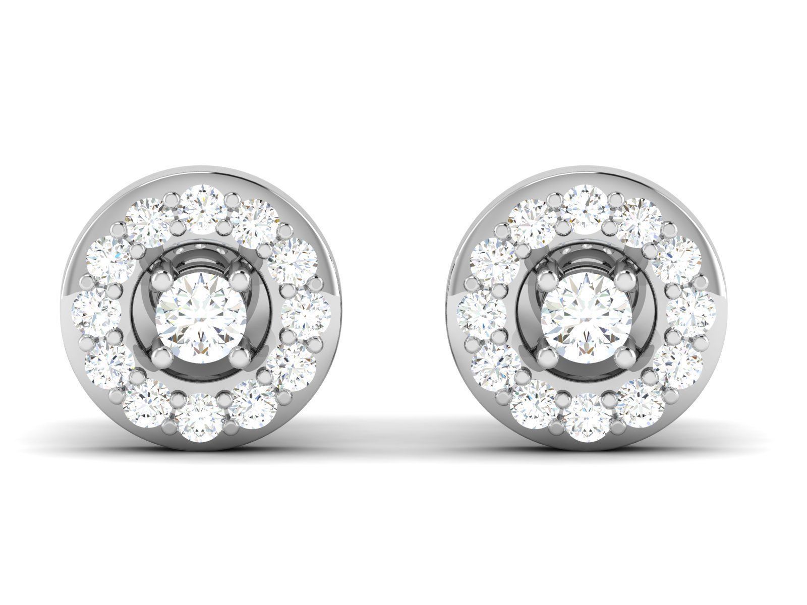 Solitaire Diamond Earring 3D print model_3