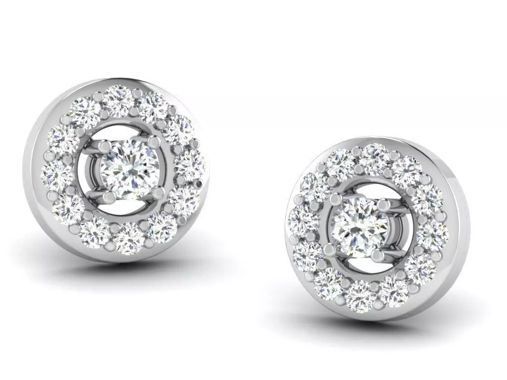 Solitaire Diamond Earring 3D print model_0